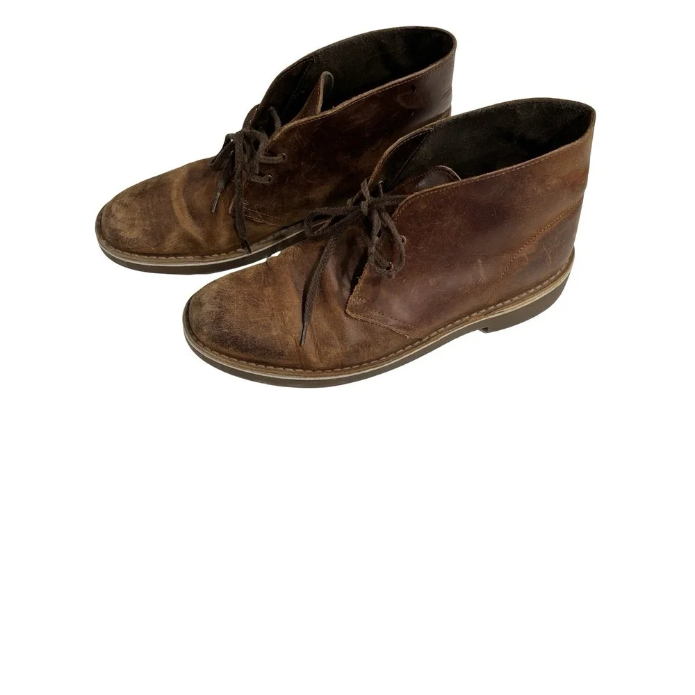 Clarks Boots Mens 10 M Chukka‎ Bootie Brown Leather